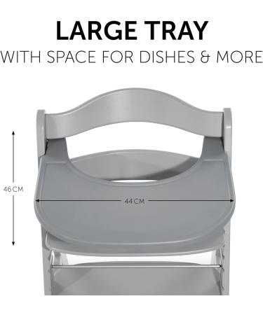 Hauck Alpha+ Click Tray Grey - Easy to Clean, Quick to Remove and Fix - Large Plastic Highchair Tray - Buy Online on SooperMarket.com
