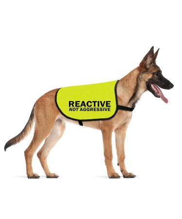 CENWA Reactive Dog Jacket Vest Dog Reactive Dog Training/Reactive Not Aggressive Service Dog Slogan Warning Vest (Reactive Not Aggressive L EU)
