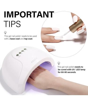 AILLSA White Gel Nail Polish 15 ML - Long Lasting UV Gel Varnish for DIY Manicure at Home - Buy Online on SooperMarket.com