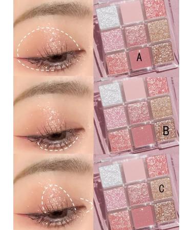 Lovelycat 9 Colors Glitter Eyeshadow Makeup Palette Matte High Pigmented Colorful Creamy Texture Eye Shadow Powder Natural Waterproof Long Lasting Eyeshadow Powder Cosmetics (pink) - Buy Online on SooperMarket.com
