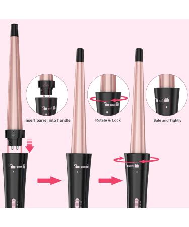 Buy Wand Curling Iron Set - Interchangeable Triple Barrel Curler & Waver - Rose Gold Hair Styler Tool for Perfect Curls | International Shipping Available - Buy Online on SooperMarket.com