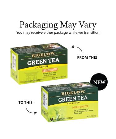 Bigelow Decaffeinated Green Tea with Lemon - 20 Count (Pack of 6) - 120 Teabags Total - Buy Online on SooperMarket.com