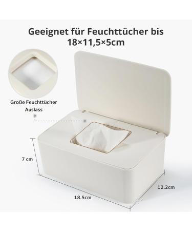 Buy Baby Wet Wipes Box - White Storage Solution for Damp Cloths Moist Towels & Toilet Paper - 18.5 x 12.2 x 7 cm - Buy Online on SooperMarket.com
