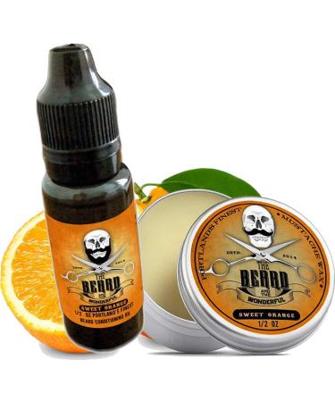 Mens Grooming Set - Beard Kit with Beard Oil, Moustache Wax & Comb | Beard Growth & Dad Gifts | Sweet Orange Fragrance - 15 ml - Buy Online on SooperMarket.com