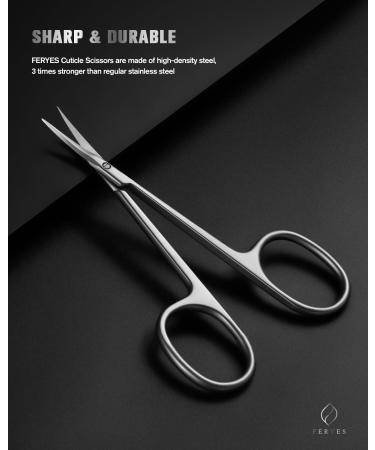 Feryes Precision Curved Nail Shaver - Extra Fine Manicure Scissors for Women - Stainless Steel Nail Trimmers in Gray Silver - Buy Online on SooperMarket.com