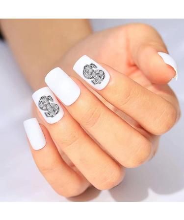 RUNRAYAY 40Pcs 3D Dollar Sign Nail Art Charms with Rhinestones Silver Nail Studs Diamonds for Nail Art Accessories Retro Nail Jewelry Decoration for DIY Crafts Nail Decor - Buy Online on SooperMarket.com