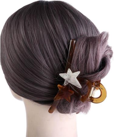 Vctitil Five-pointed Star Acrylic Hair Claws Hair Clips Ponytail Holders Shark Clip Barrettes Hair Accessories for Women Girl Thin Thick Hair(pink) - Buy Online on SooperMarket.com