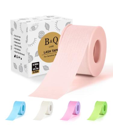 B&Q Lash Tape For Eyelash Extensions Pink Eyelash Tape Eyelash Extension Tape Lash Supplies For Eyelash Extensions Makeup Tape Medical Tape Sensitive Skin Tape For Lash Extensions (Pink-1 roll)