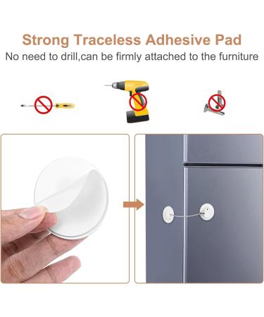 Sunallwell Window Safety Locks - Pack of 4 Childproof Window Restrictors with Key for UPVC, Fridge, Cupboard - No Drilling Required - Buy Online on SooperMarket.com