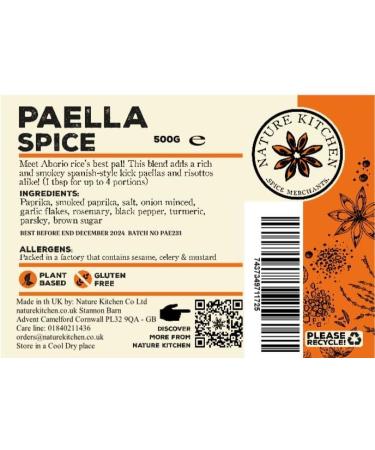 Nature Kitchen Paella Spice (Mild) 500g - Gluten-Free & Vegan Cooking Blend for Marinades, Sauces, Frying, Baking, Grilling - Large Bag of Seasoning Spices - Buy Online on SooperMarket.com