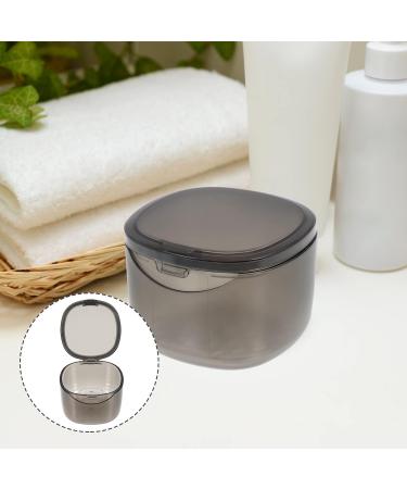 Denture Case: Reusable Plastic Storage Box for False Teeth - Grey | Orthodontic Retainer & Mouth Guard Holder for Travel & Home - Buy Online on SooperMarket.com