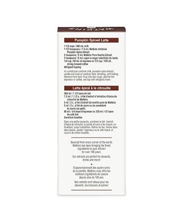 Watkins Imitation Pumpkin Spice Extract Kosher 2 oz. Bottle 1-Pack 2 Fl Oz (Pack of 1) - Buy Online on SooperMarket.com