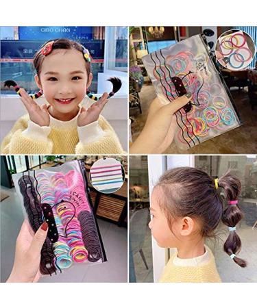 200 Pcs Colorful Tiny Elastic Hair Bands Rope for Baby Girls - No Crease Ponytail Holders - Buy Online on SooperMarket.com