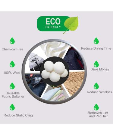 Wool Dryer Balls 7-Pack-XL Size Reusable Natural Fabric Softener for Laundry 100% Organic Wool Baby Safe Replaces Dryer Sheets Comes with a Woven Organiser Basket Made of Cattail Grass - Buy Online on SooperMarket.com