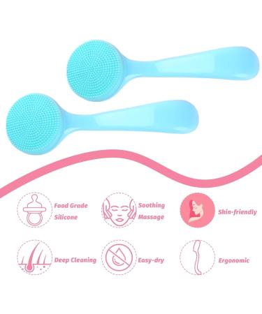 Wllhyf 2-Pack Manual Face Cleaning Brush - Soft Silicone Peeling Pads for Skin Care (Blue) - Gentle Cleanse & Remove Imprints - Buy Online on SooperMarket.com