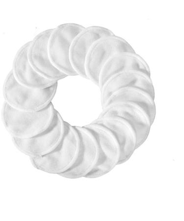 iCosow Reusable Makeup Remover Pads 15 Pcs  Wholesale Organic Bamboo Cotton Rounds Reusable Cotton Pads for Face Wipes (WHITE)