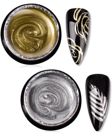 Silver Nail Gel Metallic Gel Painting Nail Polish 3D Metal Painting Gel Drawing Nail Gel Soak Off DIY Nail Art Nail Decoration - Buy Online on SooperMarket.com