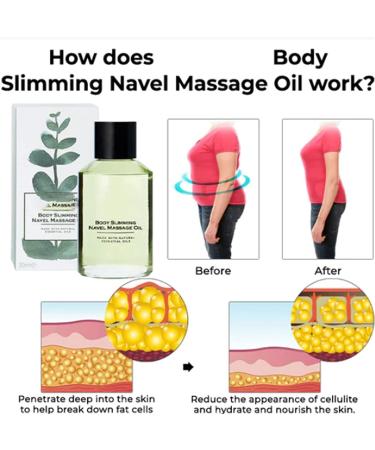 Fivfivgo Body Slimming Navel Massage Oil - Anti-Cellulite & Skin Tightening - 2 Piece Set for Effective Massage Therapy - Buy Online on SooperMarket.com