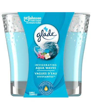 Glade Scented Candle Aqua Waves Air Freshener Infused with Essential Oils 1-Wick Candle 1 Count