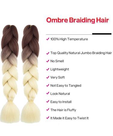 Art Hair 24 Kanecalon Braids Extensions - 6 Pieces Brown Blonde for Box Braids & Twists | International Shipping - Buy Online on SooperMarket.com