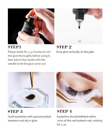 Fast-Drying Eyelash Extension Glue - 0.5 Sec Retention - 8 Week Waterproof Semi-Permanent Black Adhesive - 5ml for Professional Use - Buy Online on SooperMarket.com