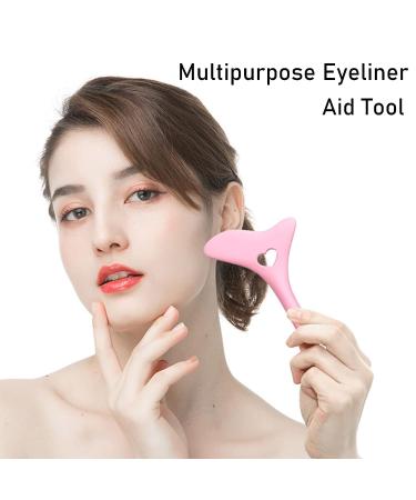 2pcs Silicone Eyeliner Stencils: Winged Tip & Eyebrow Pencil | Reusable & Multifunctional Eye Makeup Tool Kit - Pink - Buy Online on SooperMarket.com
