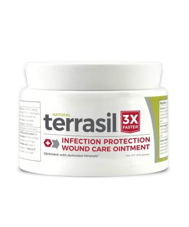 Terrasil Wound Care Ointment - 3X Faster Healing  Natural Infection Protection for Bed Sores  Pressure Sores  Diabetic Wounds  Foot and Leg Ulcers  Cuts  Scrapes  Burns -200gm Jar
