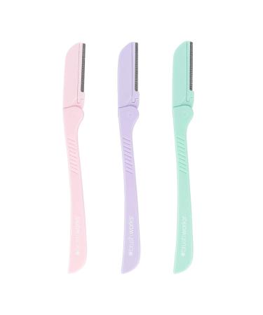 Brushworks Precision Eyebrow Razors - Pack of 3 in Pastel Colors | International Shipping Available - Buy Online on SooperMarket.com