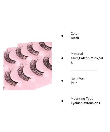 Geeneiya 11mm Russian Strip Lashes DD Curl Natural Wispy Mink 10 Pairs - Buy Online on SooperMarket.com