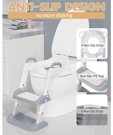 NAPEI Potty Training seat with Step Stool Ladder Potty Training Toilet for Kids Boys Girls Toddlers-Comfortable Safe Potty Seat Potty Chair with Anti-Slip Pads Ladder Splash Guard and Safety Handles - Buy Online on SooperMarket.com