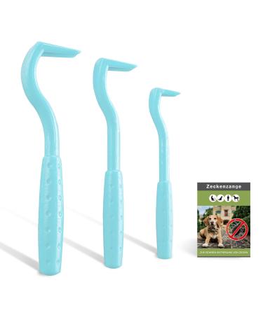 Nepfaivy tick pliers for dogs cat human - 3 set tick hooks and tick remover for children and pets simple and safe tick lever for ticks of all size blue