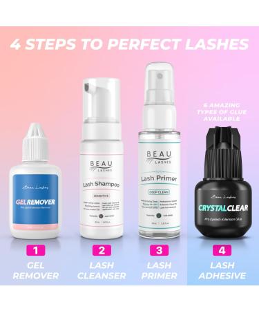 Crystal Clear Professional Eyelash Extension Glue | Strong Fast Drying Adhesive | Long-Lasting Semi-Permanent Lash Extensions | 7 Weeks Retention - Buy Online on SooperMarket.com