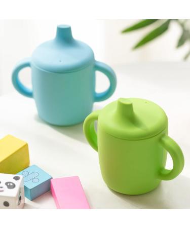 Silikong 8 Oz Silicone No Spill Sippy Cups for Toddlers and Babies - 2 Pack (Green/Blue) | Dishwasher & Microwave Safe - Buy Online on SooperMarket.com