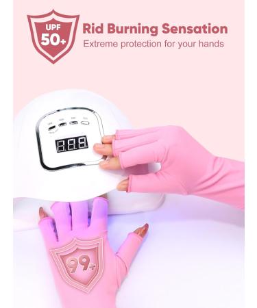 Subay UV Gloves for Nail Lamp - UPF50+ Protection for Manicures - Pink - Buy Online on SooperMarket.com