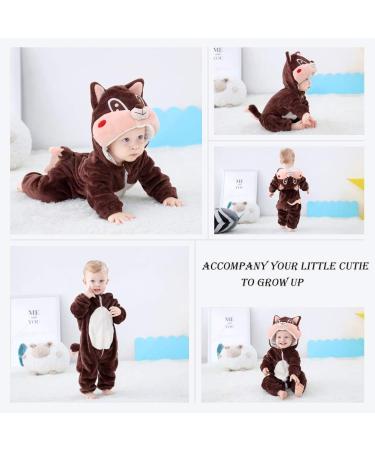 COOKY.D Unisex Winter Animal Hooded Baby Romper - Brown Squirrel (12-18 Months) - Buy Online on SooperMarket.com