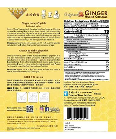 Prince of Peace Instant Ginger Honey Crystals (30ct) - Natural Immune Support - Buy Online on SooperMarket.com