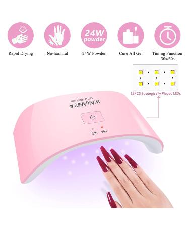 Complete Wakaniya Poly Nail Gel Kit with UV Lamp - 10 Colors for DIY French Ombre Nails - Buy Online on SooperMarket.com
