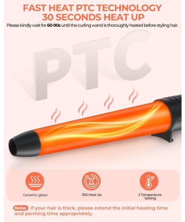 5 in 1 Curling Iron Wand Set Ohuhu Upgrade Curling Wand 5Pcs 0.35 to 1.25 Inch Interchangeable Ceramic Barrel Heat Protective Glove Dual Voltage Hair Crimper for All Hair Type Black - Buy Online on SooperMarket.com