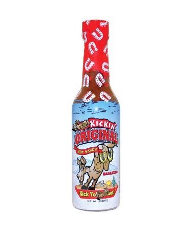 Kickin' Original Habanero Hot Sauce with Serrano and Habanero Peppers - 5 oz Perfect Habanero Sauce for The Hot Sauce Fan and The Hot Sauce Challenge- Try if You Dare!