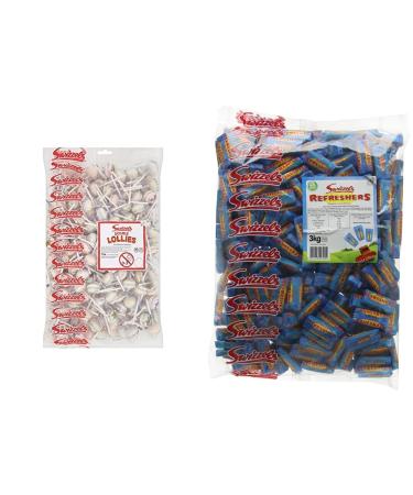 Swizzels Double Lollies 3 Kg & Refreshers Original Lemon Flavour 3kg + Refreshers Original Lemon Flavour 3kg Original 3 kg (Pack of 1)