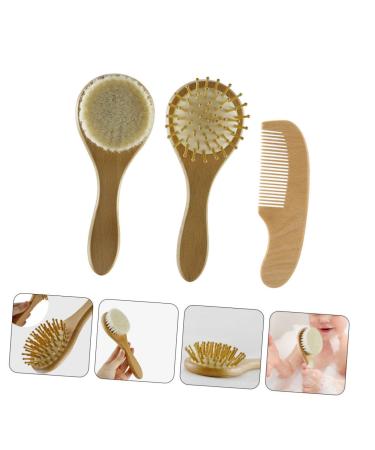 PLAFOPE 1 Set Baby Hair Brush and Hair Dryer Set with Scalp Massage and Wood Comb - Newborn and Baby Hair Care Essentials - Buy Online on SooperMarket.com