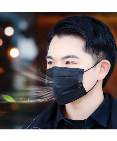 100 Pack Black Disposable Face Masks - Soft 3-Layer Earloop Mask - Individually Wrapped - Retail Packaging - Buy Online on SooperMarket.com