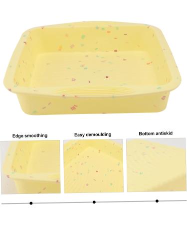 MAGICLULU 2 Pcs Cake Mold Cake Baking Rubber Baking Broiler Pan for Oven Silicone Gummy Molds Cake Pan Silicone Bakeware Quick Fondant Molds Cupcake Square Cake Toast Silica Gel Liner 26.5x24.5cmx2pcs Yellowx2pcs - Buy Online on SooperMarket.com