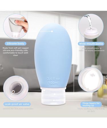 Bwren 3.4 oz Travel Bottles - TSA Approved Silicone BPA Free (Pack of 4) - Refillable Cosmetic Containers for Toiletries and Makeup - 100ml - Buy Online on SooperMarket.com