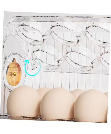 KOMBIUDA Refrigerator Egg Rack Egg Storage Box Plastic Serving Tray Vanity Organizers and Storage Egg Container for Refrigerator Transparent 26X20X10CM - Buy Online on SooperMarket.com