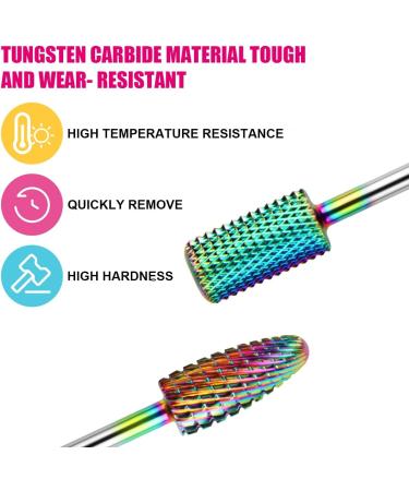 BELICOO Nail Drill Bits Sets 10pcs Professional Electric Nail Files Drill 3/32 Inches Tungsten Steel Diamanten Cuticle Nail Drill Tool Home Nail Salon - Rainbow) Rainbow-professional - Buy Online on SooperMarket.com