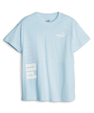 Puma Girls Power Colorblock Tee G Shirt Ice Blue
