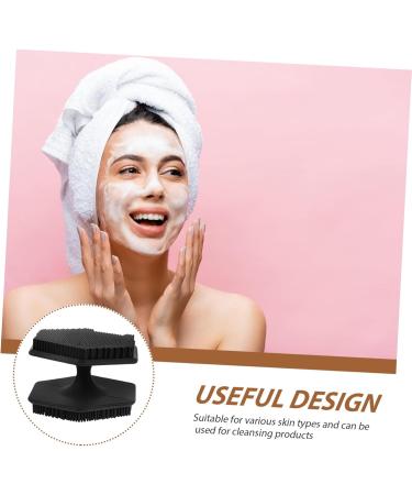 PLAFOPE Face Brush Silicone Face Scrubber Facial Wash Brush Silicone Facial Scrubber Face Exfoliator Facial Cleansing Brush Scrubber Facial Cleansing Brush for Blackhead Face Washer Brush 6.50X6.50X4.00CM Black - Buy Online on SooperMarket.com