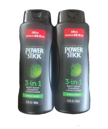 Kit com 2 PowerStick 3 em 1 shampoo condicionador e sabonete l quido 22 5 0z 665ml