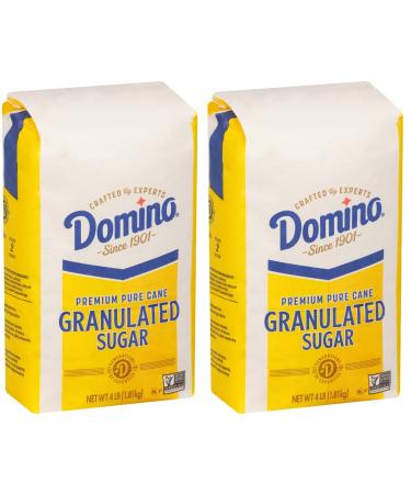 Domino Premium Pure Cane Granulated Sugar, 4 LB Bag (Pack of 2)